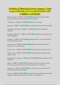 Principles of Biomedical Science Semester 1 Final  Exam UPDATED ACTUAL QUESTIONS AND  CORRECT ANSWERS