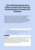 RCAL NAB Administrator Exam Federal Questions Answers Complete Study Guide with Solution 2026&sol; 2027