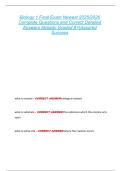Biology 1 Final Exam Newest 2025&sol;2026  Complete Questions and Correct Detailed  Answers Already Graded A&plus;&vert;Assured  Success 