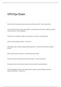 CPO Eye Exam Questions with Correct Answers