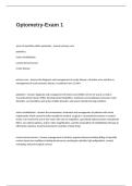 Optometry-Exam 1 Questions and Answers