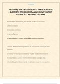 MO-Valley Test 1-4 Exam NEWEST VERSION ALL 450 QUESTIONS AND CORRECT ANSWERS WITH LATEST UPDATE JUST RELEASED THIS YEAR