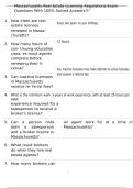 Massachusetts Real Estate Licensing Regulations Exam Questions With 100&percnt; Solved Answers&excl;&excl;&excl;