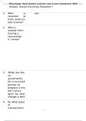 Mississippi Real Estate License Law Exam Questions With Already Solved Correctly Answers&excl;&excl;