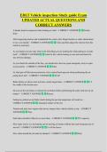 EDLT Vehicle inspection Study guide Exam  UPDATED ACTUAL QUESTIONS AND  CORRECT ANSWERS