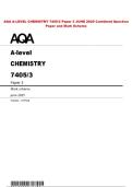 AQA A-LEVEL CHEMISTRY 7405&sol;3 Paper 3 JUNE 2025 Combined Question  Paper and Mark Scheme