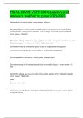 FINAL EXAM VETT 130 Question and answers verified to pass 2025&sol;2026