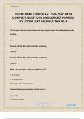 FSC100 FINAL Exam LATEST 2026-2027 WITH COMPLETE QUESTIONS AND CORRECT VERIFIED SOLUTIONS JUST RELEASED THIS YEAR
