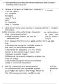 Davies Ultrasound Physics Review Questions And Answers Verified 100&percnt; Correct&excl;&excl;&excl;