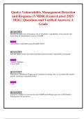 Qualys Vulnerability Management Detection  and Response &lpar;VMDR&rpar; Exam &lpar;Latest 2025&sol;  2026&rpar; &vert; Questions and Verified Answers&vert; A  Grade