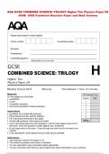 AQA GCSE COMBINED SCIENCE&colon; TRILOGY Higher Tier Physics Paper 2H  JUNE  2025 Combined Question Paper and Mark Scheme 