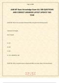 AAB MT Basic Knowledge Exam ALL 500 QUESTIONS AND CORRECT ANSWERS LATEST UPDATE THIS YEAR