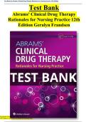 Clinical Drug Therapy Rationales for Nursing Practice Test Bank  12th Edition Geralyn Frandsen All Chapters &lpar;1-56&rpar; &vert;A&plus; ULTIMATE GUIDE 2023
