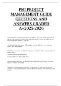 PMI PROJECT MANAGEMENT GUIDE QUESTIONS AND ANSWERS GRADED A&plus;