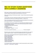 BIO 107 STUDY GUIDE QUESTIONS WITH CORRECT ANSWERS 