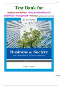 Test Bank for Business and Society&colon; Ethics&comma; Sustainability and Stakeholder Management 11th Edition by Archie Carroll and Jill Brown isbn-9780357718629