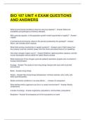 BIO 107 UNIT 4 EXAM QUESTIONS AND ANSWERS 