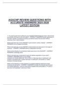 AGACNP REVIEW QUESTIONS WITH  ACCURATE ANSWERS 2025-2026  LATEST EDITION