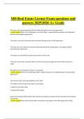Maryland Real Estate License Exam &vert; Verified Questions & Correct Detailed Answers &vert; Latest A&plus; Grade &vert; 2025&sol;2026 Edition