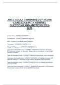 ANCC ADULT GERONTOLOGY ACUTE  CARE EXAM WITH VERIFIED  QUESTIONS AND ANSWERS 2025 2026 
