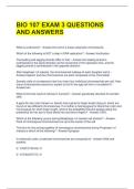 BIO 107 EXAM 3 QUESTIONS AND ANSWERS 