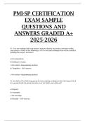 PMI-SP Certification Exam Sample Questions and answers GRADED A&plus; 2025-2026