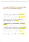 LSU GEOGRAPHY 2051 NAMIKAS FINAL EXAM QUESTIONS AND CORRECT ANSWERS 