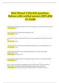 Volleyball Referee Exam &ndash; Most Missed Questions &vert; Verified Correct Answers &vert; Latest A&plus; Grade &vert; 2025&sol;2026 Edition