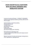 AACN AGACNP Review QUESTIONS  WITH ACCURATE ANSWERS 2025 2026&lpar;LATEST EDITION