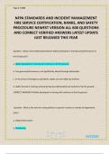 NFPA STANDARDS AND INCIDENT MANAGEMENT FIRE SERVICE CERTIFICATION&comma; RANKS&comma; AND SAFETY PROCEDURE NEWEST VERSION ALL 600 QUESTIONS AND CORRECT VERIFIED ANSWERS LATEST UPDATE JUST RELEASED THIS YEAR
