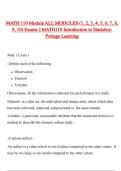 MATH 110 Module ALL MODULES &lpar;1&comma; 2&comma; 3&comma; 4&comma; 5&comma; 6&comma; 7&comma; 8&comma; 9&comma; 10&rpar; Exams &vert;&vert; MATH110 Introduction to Statistics&colon; Portage Learning  &lpar;Latest 2026&sol;2027 Update&rpar; Graded A&plus;