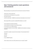 Epic Training practice exam questions and answers