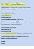 WGU C215 Operations Management Study Guide Overview latest update 2025-2026&sol;&sol;GRADE A&plus;