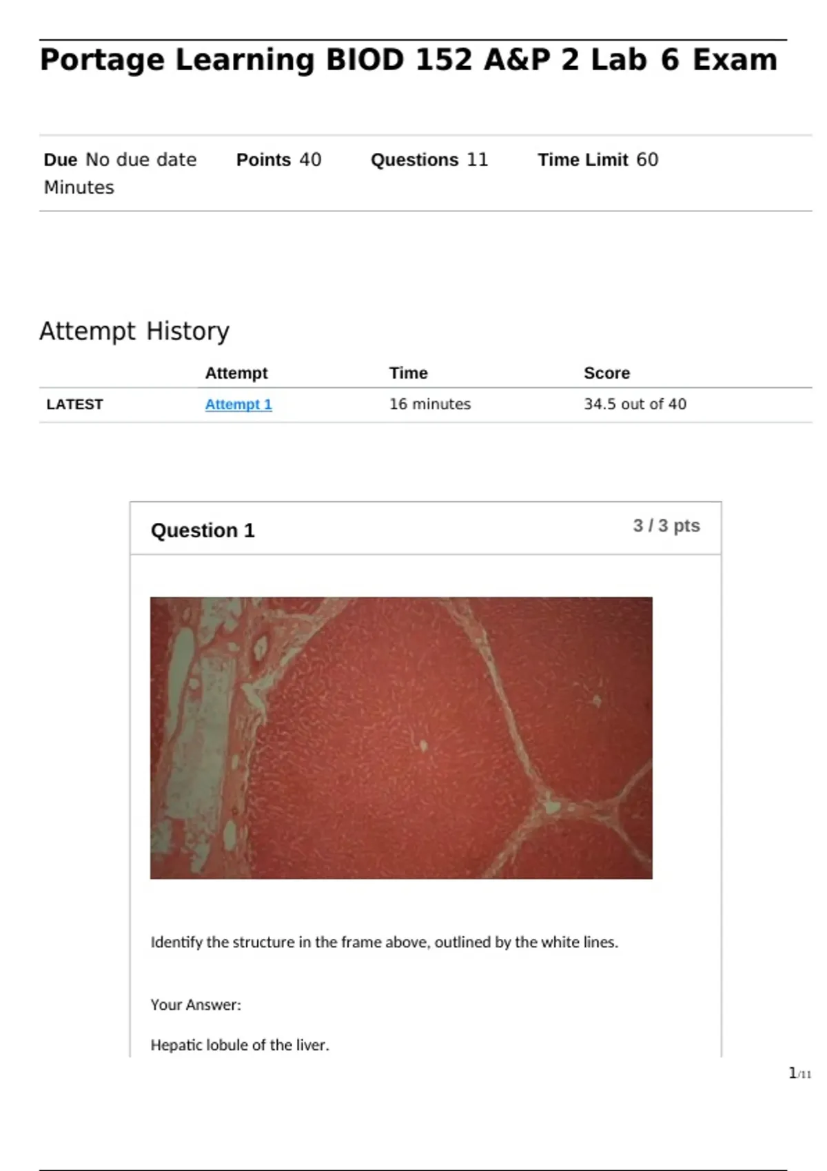 Complete Portage Learning BIOD 152 Lab 6 Exam with verified answers ...