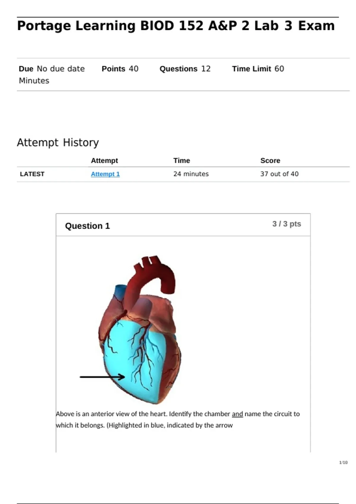 Portage Learning BIOD 152 Lab 3 Exam PDF 2025–2026 | Complete Questions ...