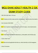 WGU D446 Adult Health 2 OA Exam Study Guide 2025 &vert; Guaranteed Correct Answers & Exam Success