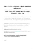 BIO 235 Final Exam Bank &lpar;Athabasca University&comma; 2026&sol;2027&rpar; &ndash; Actual Questions and Correct Answers