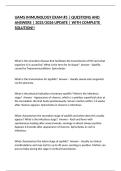 UAMS IMMUNOLOGY EXAM &num;5 &vert; QUESTIONS AND ANSWERS &vert; 2025&sol;2026 UPDATE &vert; WITH COMPLETE SOLUTION&excl;&excl;