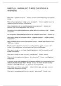 MMET 401 HYDRAULIC PUMPS QUESTIONS & ANSWERS