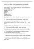 MMET 401 FINAL EXAM QUESTIONS & ANSWERS