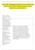 TeXes ESL Supplemental Practice Exam 2026 with all Correct & 100&percnt; Verified Answers &vert;Latest Update&vert; Already Graded A&plus;