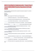 &lpar;ISC&rpar; 2 Certified in Cybersecurity &ndash; Exam Prep &vert;  Latest 2025&sol;2026 Practice Questions & Study  Guide