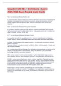 Security&plus; SY0-701 &ndash; Definitions &vert; Latest  2025&sol;2026 Exam Prep & Study Guide