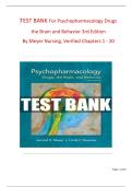Psychopharmacology&colon; Drugs&comma; the Brain&comma; and Behavior 3rd Edition Test Bank by Jerrold S&period; Meyer & Linda F&period; Quenzer &ndash; Latest Update 2026 &vert; Exam Prep & Practice Questions