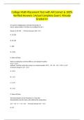 College Math Placement Test with All Correct & 100&percnt; Verified Answers &vert;Actual Complete Exam&vert; Already Graded A&plus;