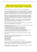 College Composition CLEP with all Correct & 100&percnt; Verified Answers&vert; Already Graded A&plus; &lpar;Just Released&rpar;