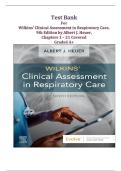 Wilkins' Clinical Assessment in Respiratory Care 9th Edition Test Bank &vert; Chapters 1-21 &vert; Graded A&plus;