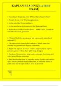 KAPLAN READING EXAM QUESTIONS AND ANSWERS 2026