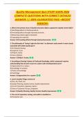 Quality Management Quiz 1 STUDY GUIDE 2026  COMPLETE QUESTIONS WITH CORRECT DETAILED  ANSWERS &vert;&vert; 100&percnt; GUARANTEED PASS <RECENT  VERSION>"