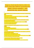 Dangerous Goods Question Bank for Cabin Crew  STUDY GUIDE 2026 COMPLETE QUESTIONS WITH  CORRECT DETAILED ANSWERS &vert;&vert; 100&percnt;  GUARANTEED PASS <RECENT VERSION>